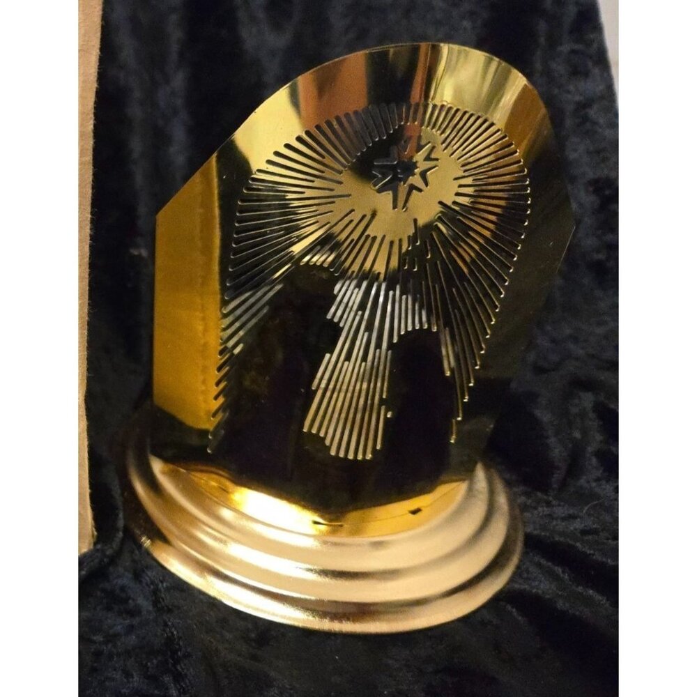 Vintage Old Stock Christmas Around the World Brass Nativity Votive Candle Holder